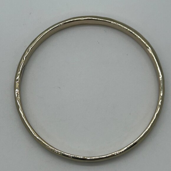 Vintage Kenneth Cole Bangle Bracelet Gold Tone Hammered Signed Stackable SZ 7.5 - Picture 11 of 13